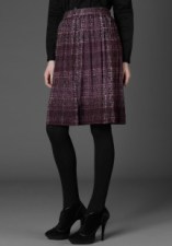 Plum Silk Creponne Skirt @ Burberry
