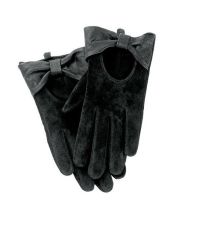 Leather & Suede Bow Gloves 