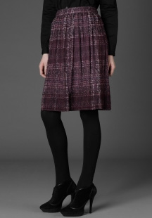 Plum Silk Creponne Skirt @ Burberry