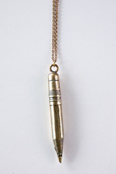 Brass Pencil Necklace: Love