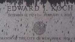 Ed Koch Tombstone Mistake Fixed