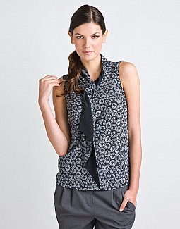 Scarf-Collared Silk 