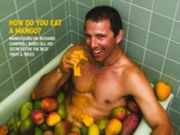 Mango Expert Takes Hot Shot With a Tub Full of Fruit