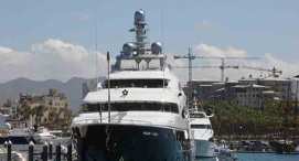 Megayacht Docks in San Francisco Bay