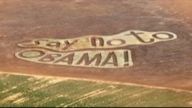 Man Plows "Say No to Obama" Into Texas Field