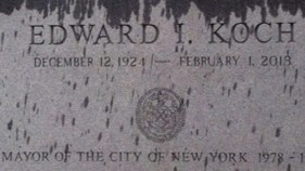 Ed Koch Tombstone Mistake Fixed