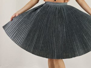 Chambray Knife-Pleat Skirt