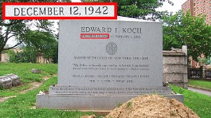 Ed Koch Tombstone Has Wrong Birth Date