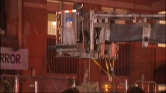 Worker Stuck in Mud at Subway Construction Site