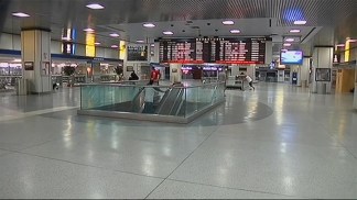 Penn Station Deserted as Trains Shut Down