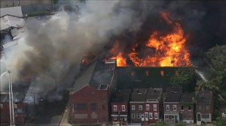RAW VIDEO: 12-Alarm Blaze in Camden