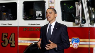 President Obama Speaks to Firefighters