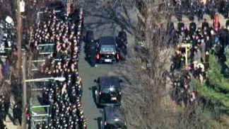 Aerial View: Thousands Attend Slain Officer's Funeral