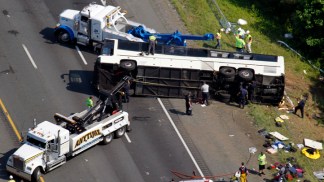Chopper Video: NYC-Bound Tour Bus Overturns, 4 Dead