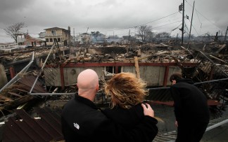 Breezy Point Burns in Floodwaters