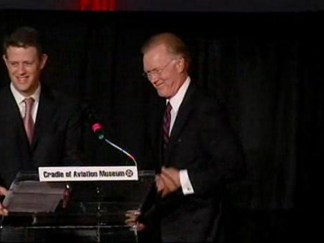 Cradle of Aviation Museum Honors Buzz Aldrin, Chuck Scarborough