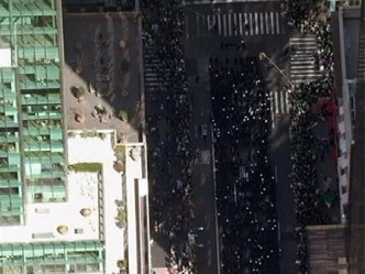 Aerial View: High Above St. Patrick's Day Parade