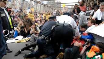 Occupy Activists March Across Brooklyn Bridge