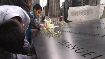 Families Make Rubbings of 9/11 Names