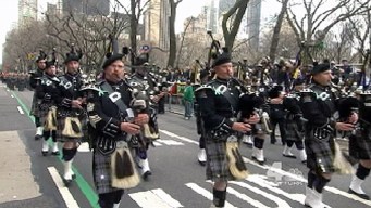 Crowds Line 5th Avenue for 252nd St. Patrick's Day Parade 