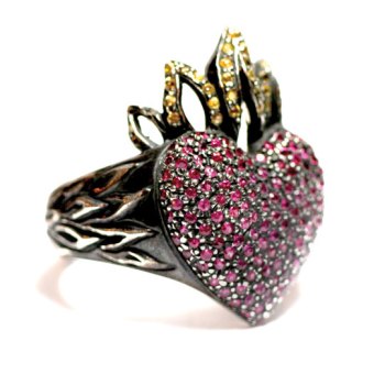 Flaming Heart Ring