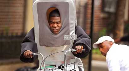 Tracy Morgan's new comedy "A Couple of Dicks," directed by Kevin Smith pedaled its way across Greenpoint this spring.