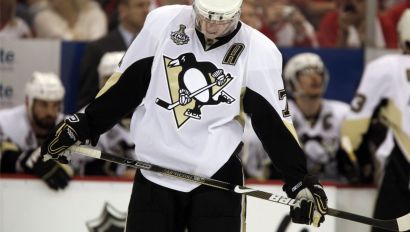Pittsburgh Penguins center Evgeni Malkin, of Russia, skates during a stoppage in play in the final minutes of the third period during the Penguins' 5-0 loss to the Detroit Red Wings in Game 5 of the N Pittsburgh Penguins center Evgeni Malkin, of Russia, skates during a stoppage in play in the final minutes of the third period during the Penguins' 5-0 loss to the Detroit Red Wings in Game 5 of the N
