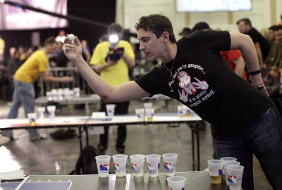 Mike Orr, of Cranberry Township, Pa., was among some 800 contestants who let the ping pong balls fly in pursuit of the World Series of Beer Pong championship title. Mike Orr, of Cranberry Township, Pa., was among some 800 contestants who let the ping pong balls fly in pursuit of the World Series of Beer Pong championship title.