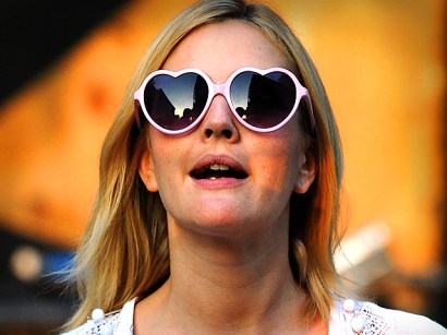 Drew Barrymore has accepted Jay Leno's green car challenge.