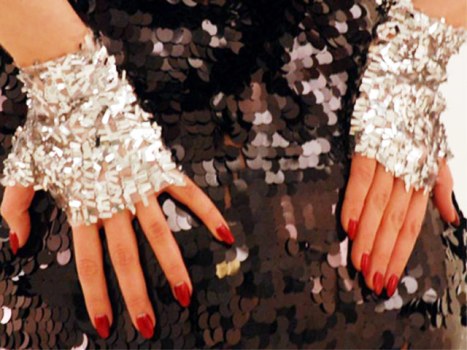 Sequined Fingerless Gloves