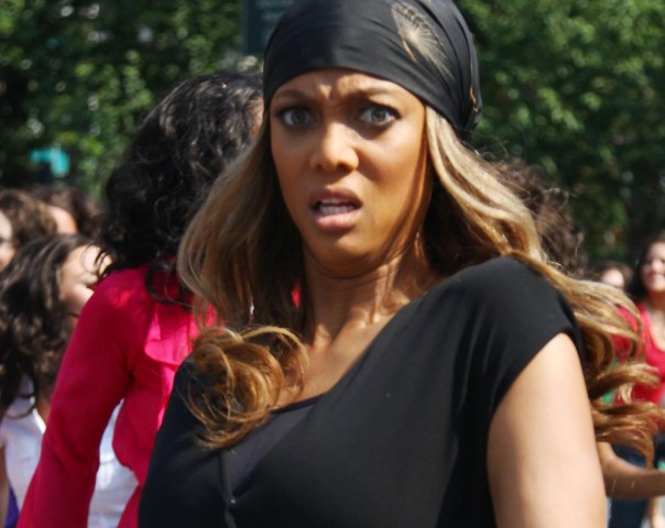 Tyra Banks Flashes Union Square