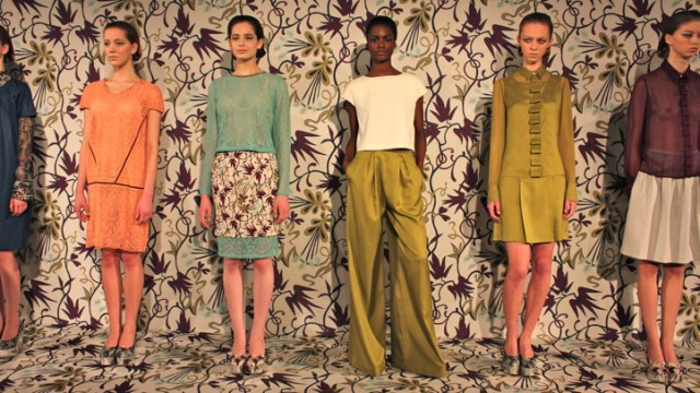 NAHM Designers Offer Pastel Lace Suits, Egyptian Print Dresses For Fall