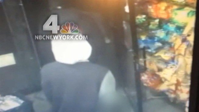 Surveillance video shows an 8-year-old boy outside Papa Yala's Deli and Grocery in the Soundview section of the Bronx, where he was shot. At about 24 seconds in, the clip shows him holding his shoulder, where he was shot. He is expected to be OK.