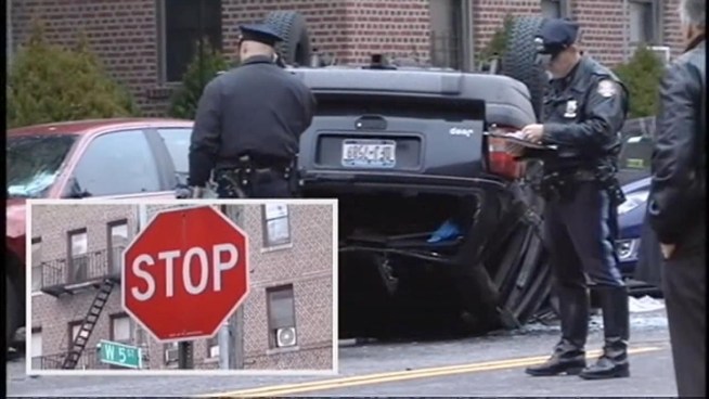 A 60-year-old woman was killed and seven others were injured in Brooklyn Saturday afternoon when two SUVs collided and one went up on a curb and hit pedestrians, officials said. Checkey Beckford reports.