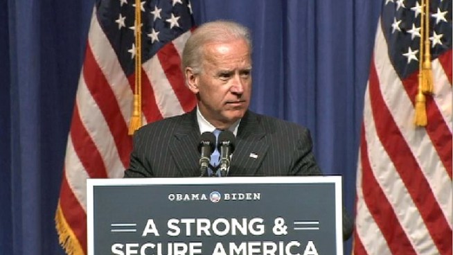 Vice President Joe Biden, speaking Thursday about foreign policy at New York University, said President Barack Obama 