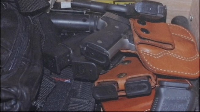 Suffolk County police have seized an arsenal of more than 300 guns from a home around the corner from Centereach High School. It's still unclear what the homeowner was doing with all of those weapons. Greg Cergol reports.