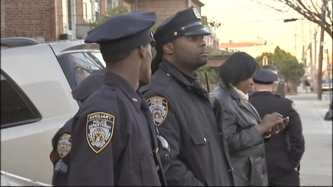 The NYPD says an auxiliary police office was shot while off-duty in Brooklyn and left to die on the street.  His wife talked to News4's Pei-Sze Cheng.