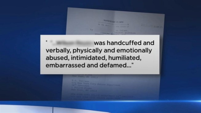 The parents of the little boy alleges he was handcuffed at a police station after he's accused of punching another student and taking his money. Roseanne Colletti reports.