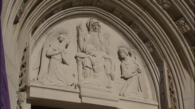 Parishioners at <a title=