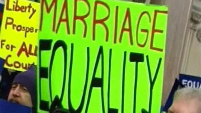 Governor Chris Christie finally explained today a comment he made last week during the gay marriage debate suggesting that civil rights in the 60's should have been left to a vote of white southerners.    At the same time, we have an exclusive report on a surprising development today from several former governors on this gay marriage issue. Brian Thompson reports. 