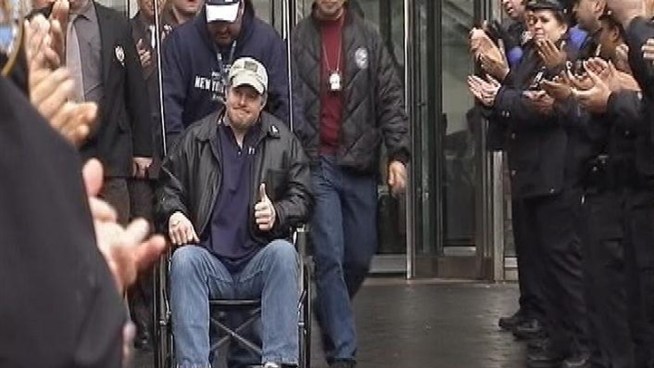 The police officer involved in the Harlem subway shooting headed home today after only spending one night in the hospital. The suspect, Michael McBride, wanted for shooting his girlfriend's daughter, opened fire in the 145th Street subway station hitting Herlihy in the arm. Herlihy fired back, killing McBride.