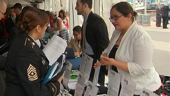 Nearly 1,000 veterans descended upon the West Side this afternoon in search of employment.  Roseanne Colletti spoke with some of these heroes about the difficulties they face after returning home from war.