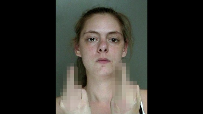 Mom "Flips the Bird" in DWI Mugshot