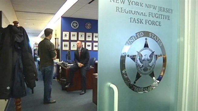 Among the hundreds of people displaced from their homes after Sandy are sex offenders required to register with the government, and U.S. marshals are trying to find the ones who have disappeared. Marc Santia reports.