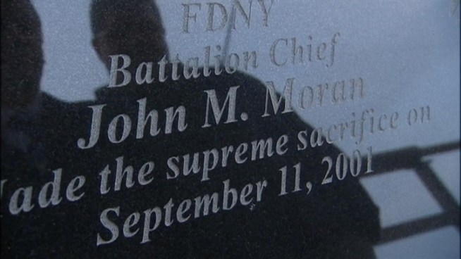 Nearly 10 years after the twin towers fell, we meet with firefighter Mike Moran, whose words lifted a broken-hearted city days after the terrorist attacks.