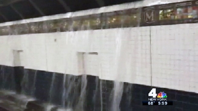 Wednesday's severe storms flooded streets and subways alike.