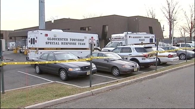 Three New Jersey police officers were wounded and the gunman killed after he opened fire in a police station.  It happened in Gloucester Township, Camden County.  The man was being processed on a domestic violence charge when police say he grabbed a gun. Brian Thompson has more.