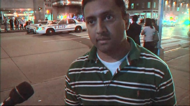 The shuttle was hit early Sunday morning by a Mercedes Benz in front of Radio City Music Hall. Jonathan Vigliotti reports.
