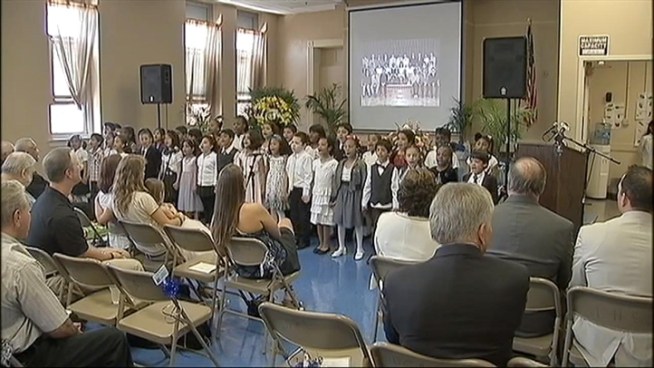 P.S. 23 has been renamed for Marc Anthony DiNardo, the Jersey City police officer killed in a shootout in 2009. Second-graders at the school honored him in a ceremony Wednesday.