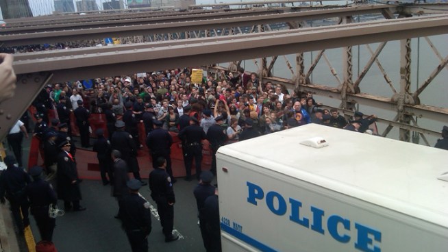 Hundreds of protesters were arrested Saturday when the Occupy Wall Street demonstration took over the Brooklyn Bridge.